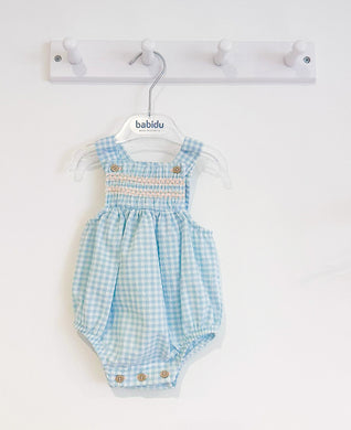 SS24 Mint check smocked romper