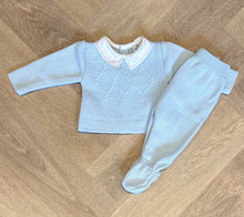 Load image into Gallery viewer, Baby blue Knit baby Set