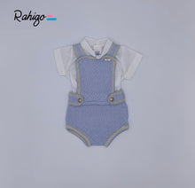 Load image into Gallery viewer, SS24 BABY BLUE &amp; CAMEL Romper set