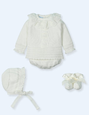SS24 Ivory lace 4 piece knitted set