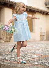 Load image into Gallery viewer, SS24 Mint check smocked dress
