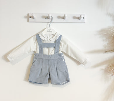 AW23 Dusky Blue Corded Dungarees & Shirt