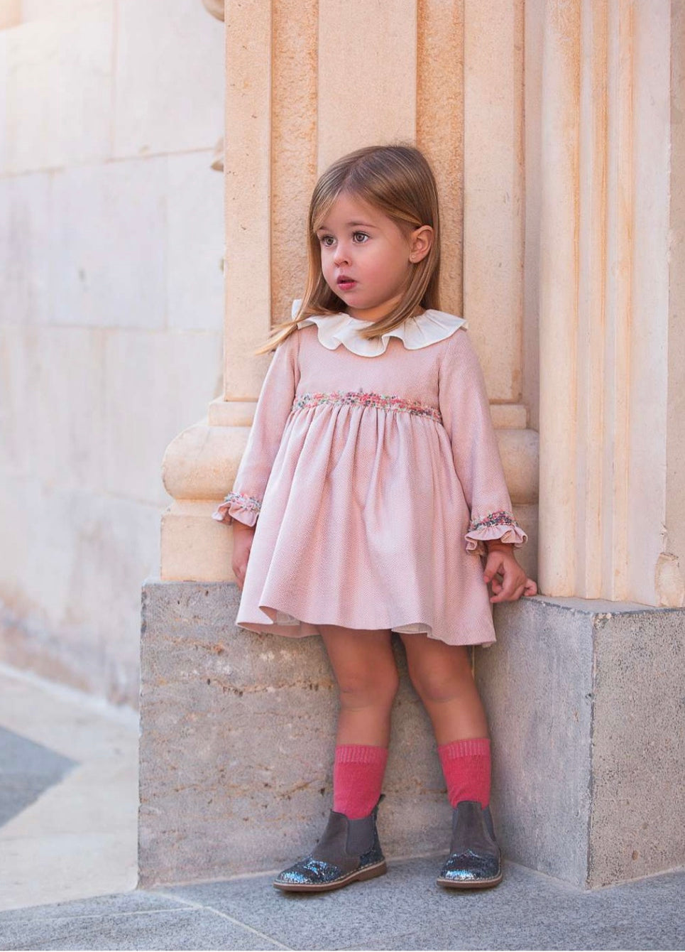 Pink Frill Dress with Large Bow on the back