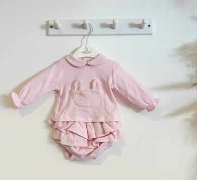 AW23 Pink waffle bloomers set