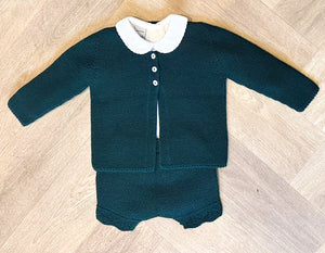 AW23 bottle green knitted 3 peice set