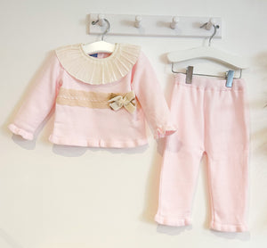 AW23 Pink & Beige Lace 2 knitted Set