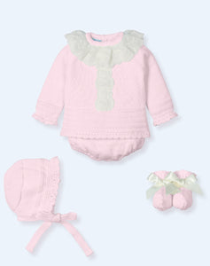 SS24 Pink lace 4 piece knitted set