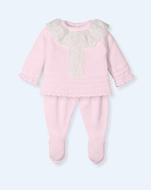 SS24 Pink lace knitted set