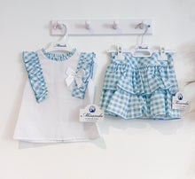 Load image into Gallery viewer, SS23 Mint Check Skirts &amp; Blouse Set
