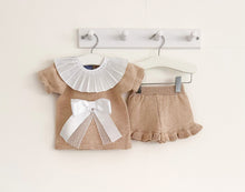 Load image into Gallery viewer, Beige Bow Frill Set