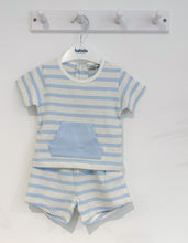 Load image into Gallery viewer, SS23 Blue stripe Pocket Towelling set
