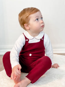 AW23 Burgundy  Knitted Dungarees