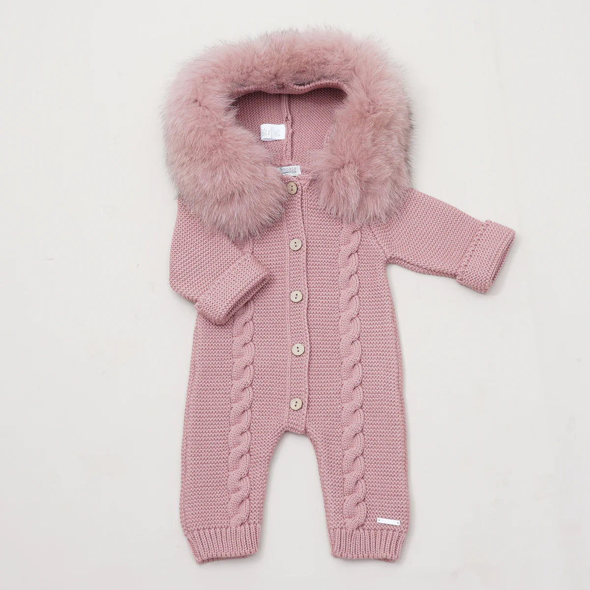 Pre-Order Rose Cable Knit Pramsuit