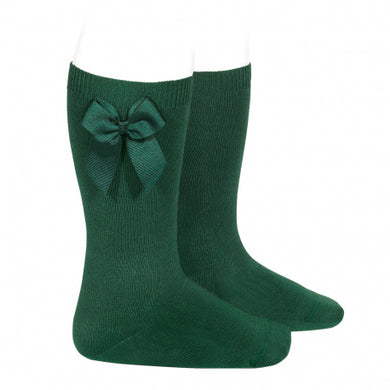 Bottle Green Grosgrain bow socks