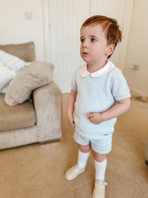 SS23 Baby Blue & White Shorts set
