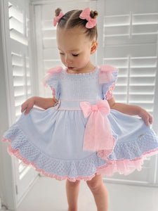 SS23 Blue & Pink tulle bow dress