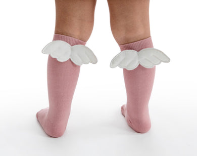 Dusky Pink winged socks