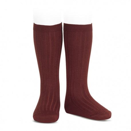 Burgundy Ribbed sock