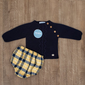 Navy & Yellow knitted set