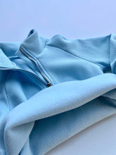 Load image into Gallery viewer, Frost Blue Fleeced Ribbed Corton Tracksuit