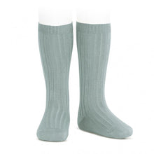 Load image into Gallery viewer, Sage green ribbed socks