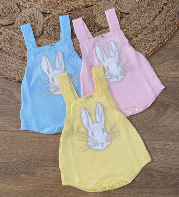 SS22 Bunny Knitted Romper *Also Pink & Blue