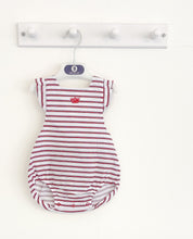 Load image into Gallery viewer, SS22 Frill stripe Bow Romper