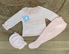 Load image into Gallery viewer, Pink knitted 3 piece set