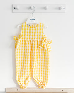 SS23 YELLOW Gingham Jumpsuit