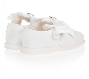 White Large Diamante hard sole shoes