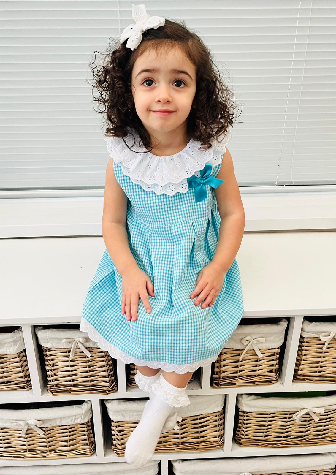 SS23 Turquoise gingham Dress