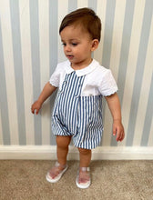 Load image into Gallery viewer, SS23 Navy Blue Stripe Romper