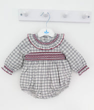 Load image into Gallery viewer, AW22 Grey smocked romper