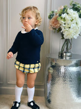 Load image into Gallery viewer, Navy &amp; Yellow knitted set