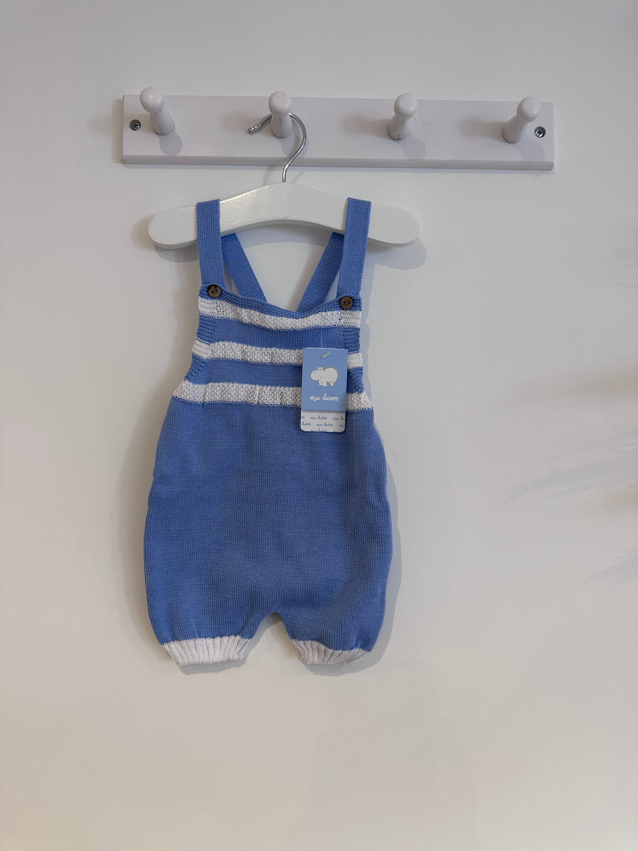 SS23 Blue  Knitted Dungarees