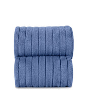 Load image into Gallery viewer, French Blue Ribbed socks