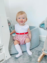 Load image into Gallery viewer, SS22 Red &amp; White Stripe Romper