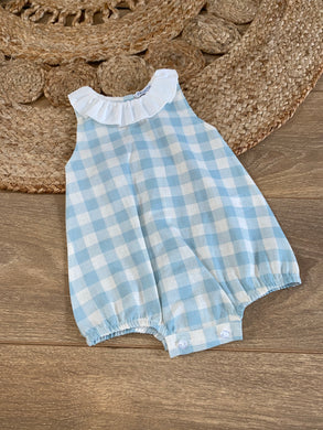 SS22 Turquoise Gingham Romper