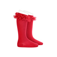 Load image into Gallery viewer, Red Tulle socks