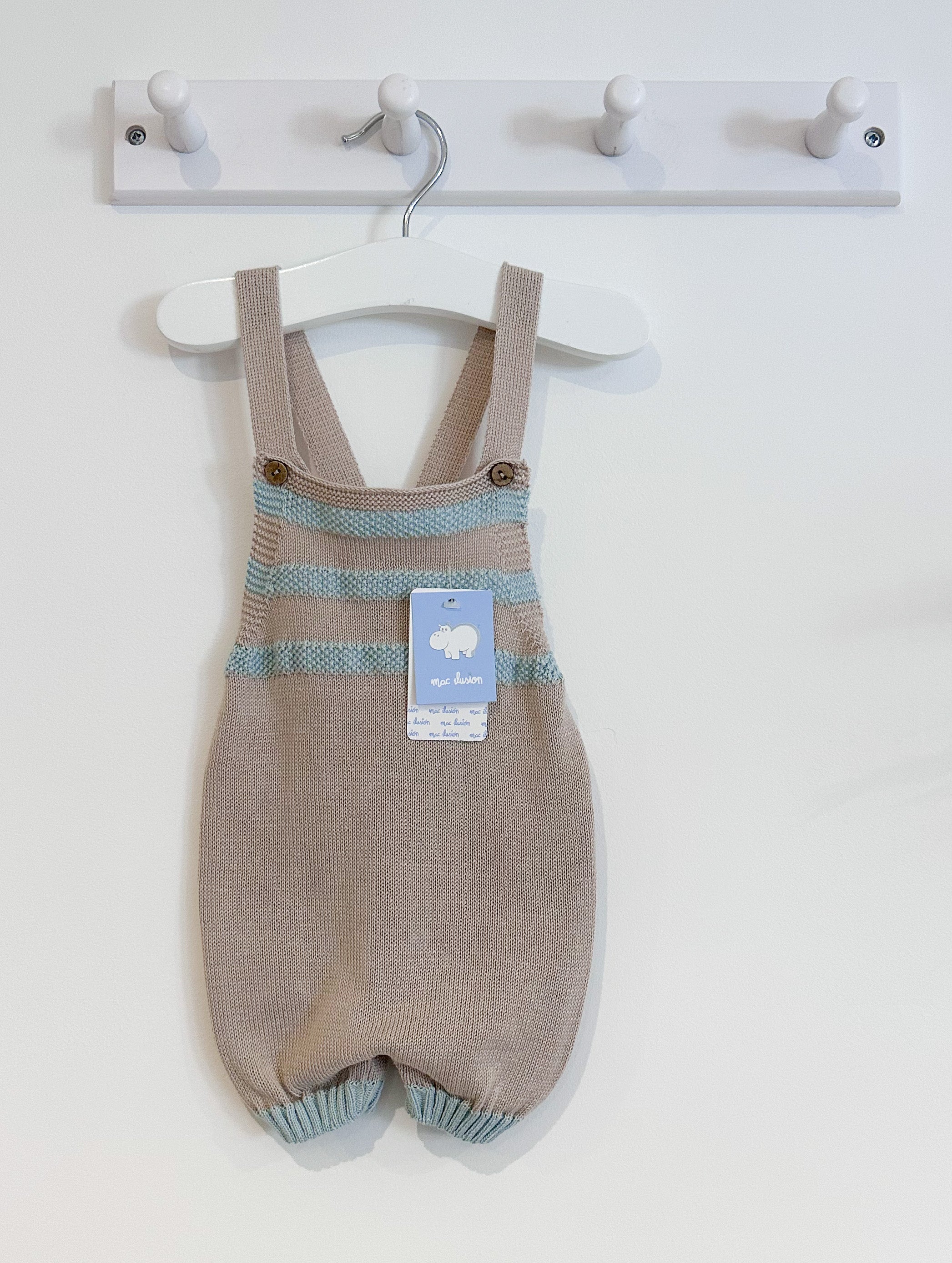 SS23 Beige Knitted Dungarees