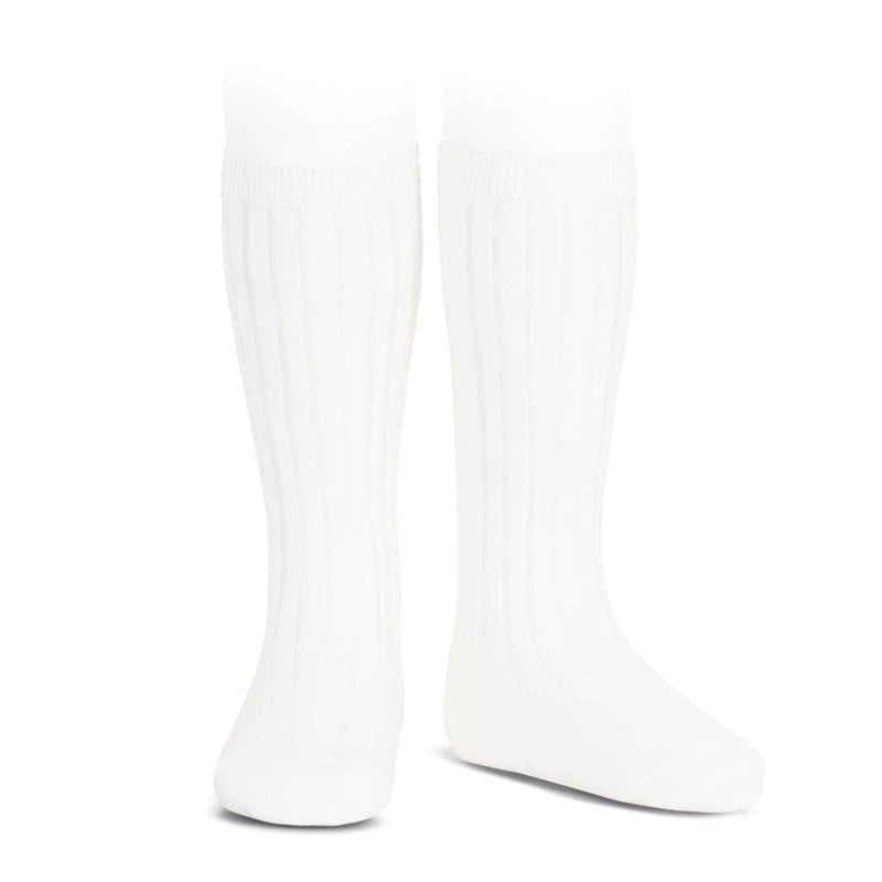 White Ribbed sock