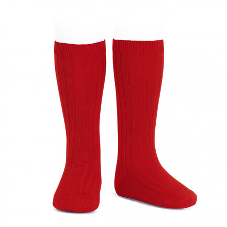 Red Ribbed sock